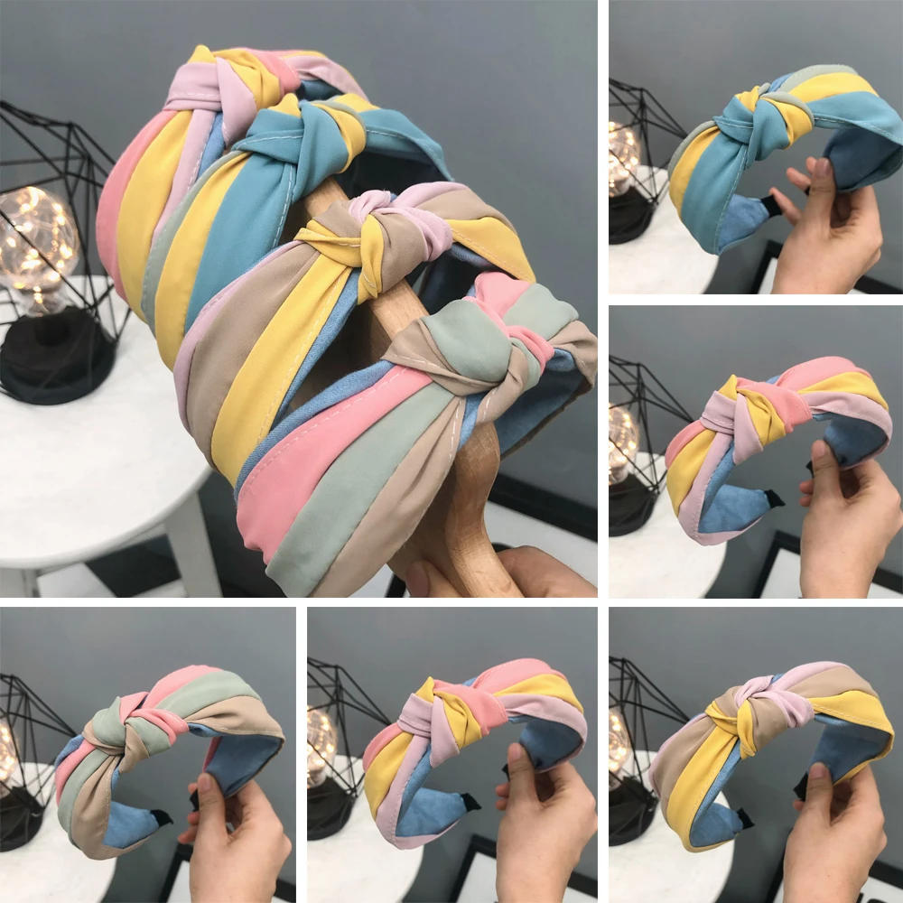Women's Cute Headband Alice Band Top Knot Newest Fashion plain Headband Twist Hairband