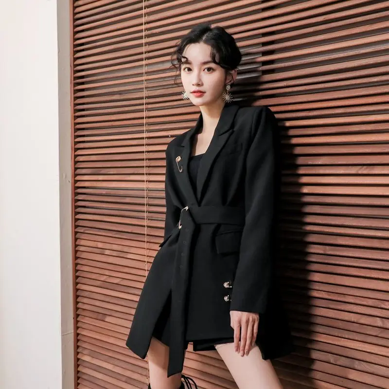 

Black Suit Jacket for Women 2020 Autumn Fashion Temperament Commute One Button Elegant Small Suit Office Lady Suit Blzer