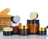 1pcs 5g/10g/15g/20g/30g/50g/60g Amber Glass Refillable Bottles Travel Face Cream Lotion Cosmetic Container Empty Makeup Jar Pot 2