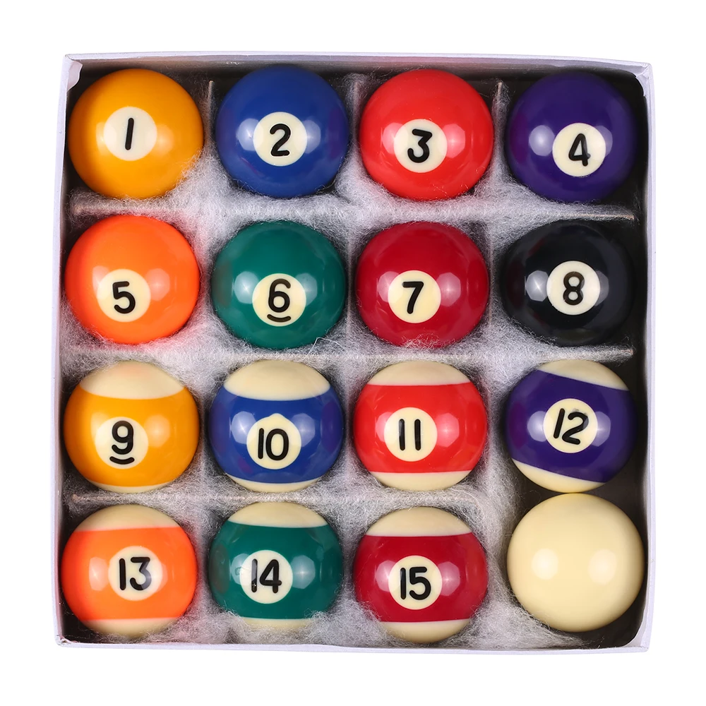 25MM / 38MM Children Billiards Table Balls Set Resin Small Pool Cue Balls Full Set Childer Table Ball For Gift Ball Kid