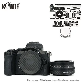 

Kiwi Anti-Scratch Camera Body & Lens Cover Protector Skin For Nikon Z50 + 16-50mm lens Carbon Fiber Film Kit Black 3M Sticker