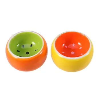 

2pcs Pet Feeding Bowl Colorful Ceramic Feeding Bowl Small Pet Hamster Food Water Container For Small Animal Feeding Supplies
