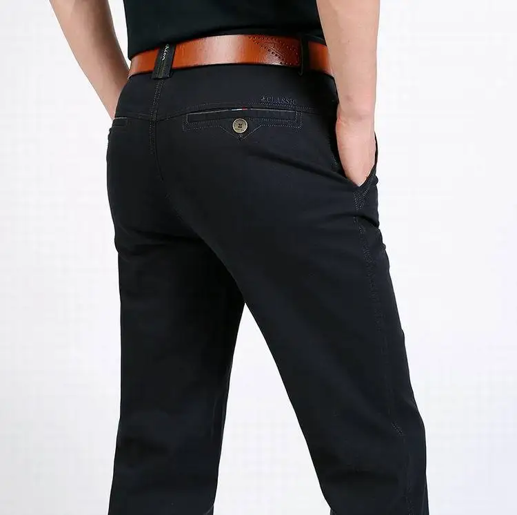 Новая мода Чистый хлопок Бизнес Мужские брюки для отдыха, бренд AFS JEEP прямые свободные большие размеры мужские длинные мягкие брюки
