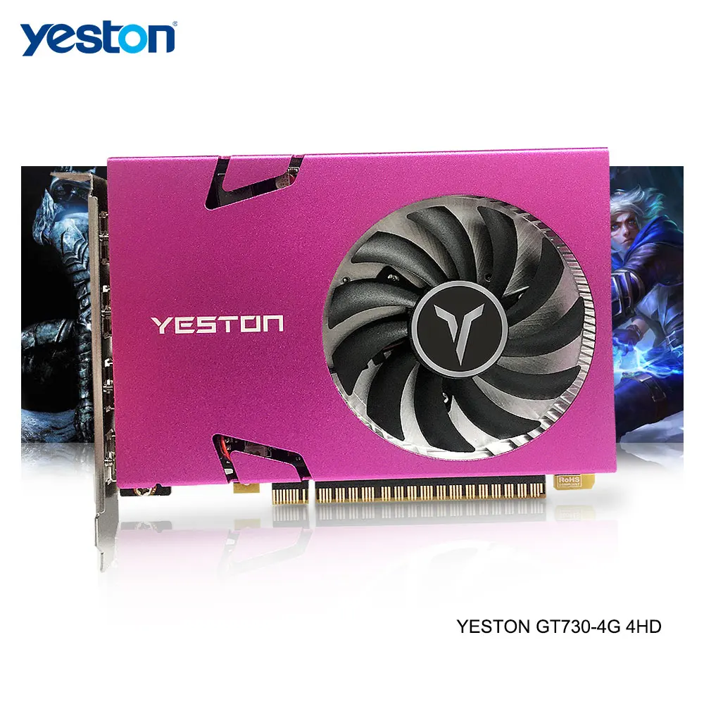 Видеокарта Yeston GeForce GT 730 GPU 4 Гб DDR3 993 бит 1600 МГц для игрового настольного компьютера