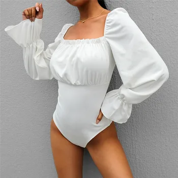 

Fashion Women Sexy Backless Bandage Bodysuit Elegant long Sleeve Leotard Ladies Female Streetwear Party Club Body Top