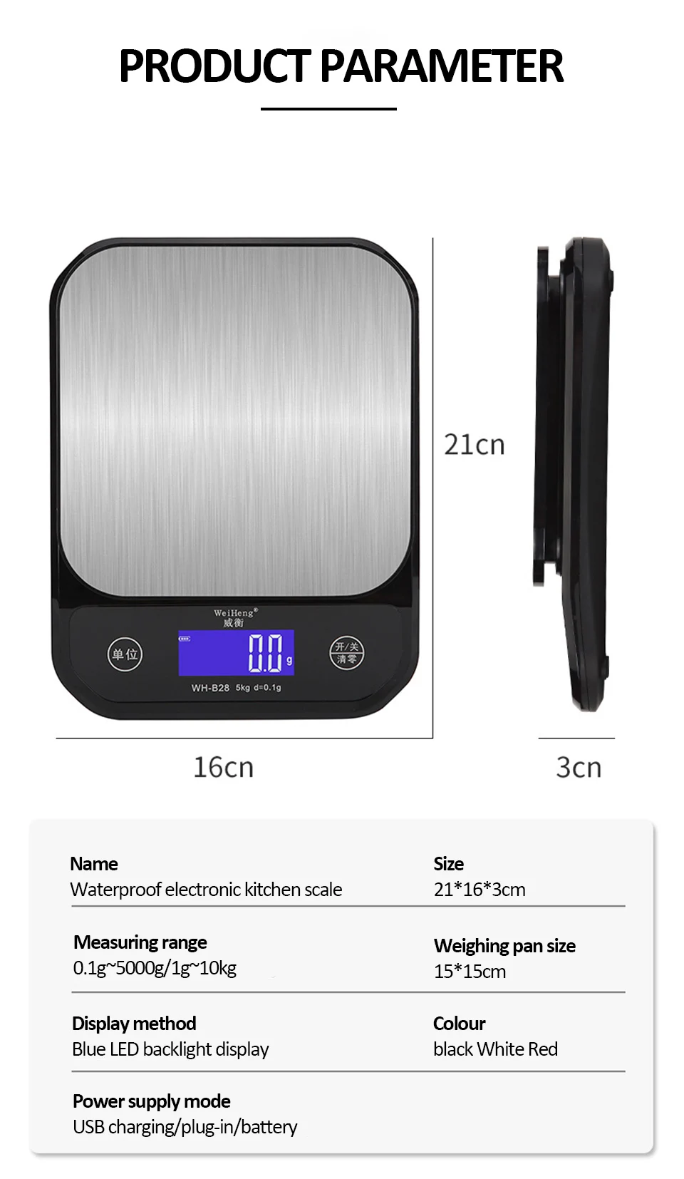 de digitas 5kg 0.1g de aço inoxidável