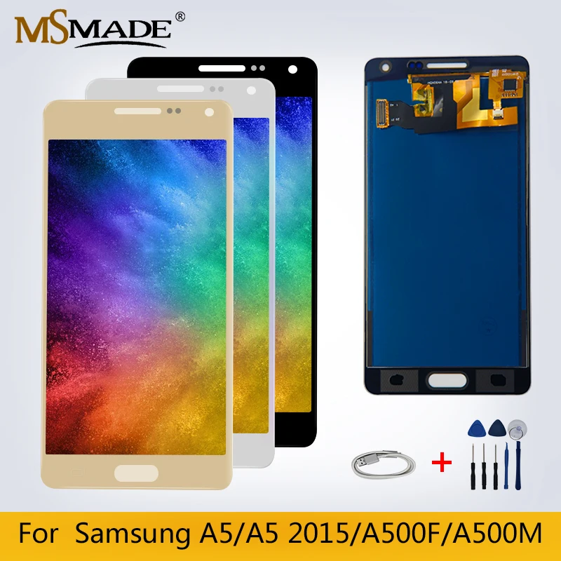

New Quality For Samsung Galaxy A5 2015 LCD A500F A500M A5 Touch Screen Digitizer Display Replacement Parts With Free Shipping