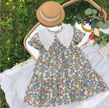 

2020 Summer New Children Baby Printed Dresses , Girls Princess Sweet Clothes 6 Pieces/lot Wholesale