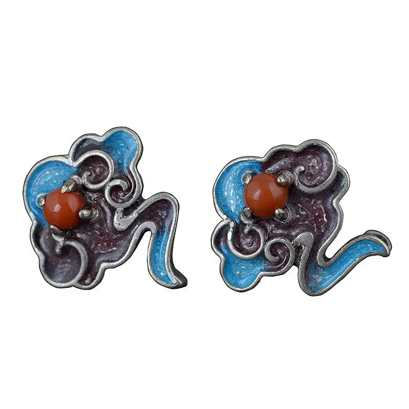 

Женские серьги-гвоздики из серебра 925 пробы с эмалью