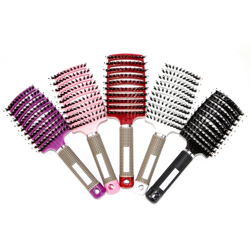 

Senior Detangler Bristle Nylon Hairbrush Hair Scalp Massage Comb For Women Wet Curly Hairdressing Styling Tool