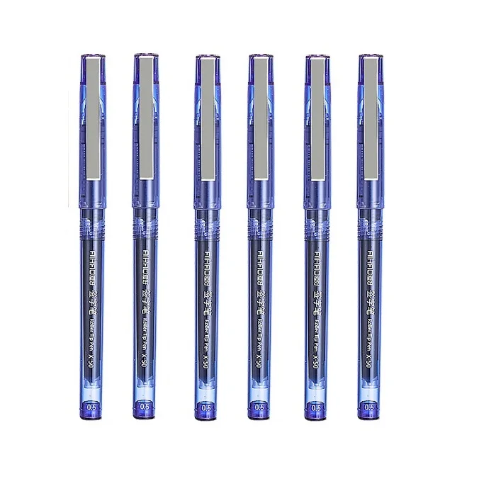 6 pcs Blue 6 шт./лот прозрачный валик ручка 0,5 мм шариковые ручки для письма канцелярские принадлежности Офисные инструменты школьные принадлежности A6657 - Цвет: 6 pcs Blue