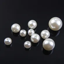 Grânulo plástico redondo branco imitação pérolas solta espaçador grânulos para diy artesanato colares pulseiras jóias fazendo 6-12mm(China)