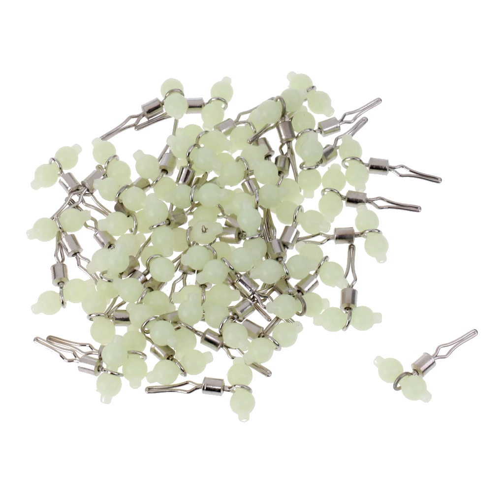 

50Pcs/set Fishing Swivel Luminous 3 Way Swivels Crane Clips Sea Fishing Line Connector Quick-Change Snap Dropshipping