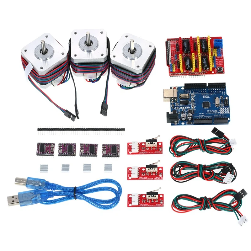 

CNC Starter Kit with UNO + Shield + Stepper Motor DRV8825 Endstop A4988 GRBL