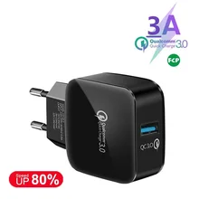 Зарядное устройство USB 3 А, быстрая зарядка QC 3,0, настенное зарядное устройство для мобильного телефона, зарядное устройство для iPhone Xiaomi Mi 9, планшета, iPad, штепсельная вилка европейского стандарта