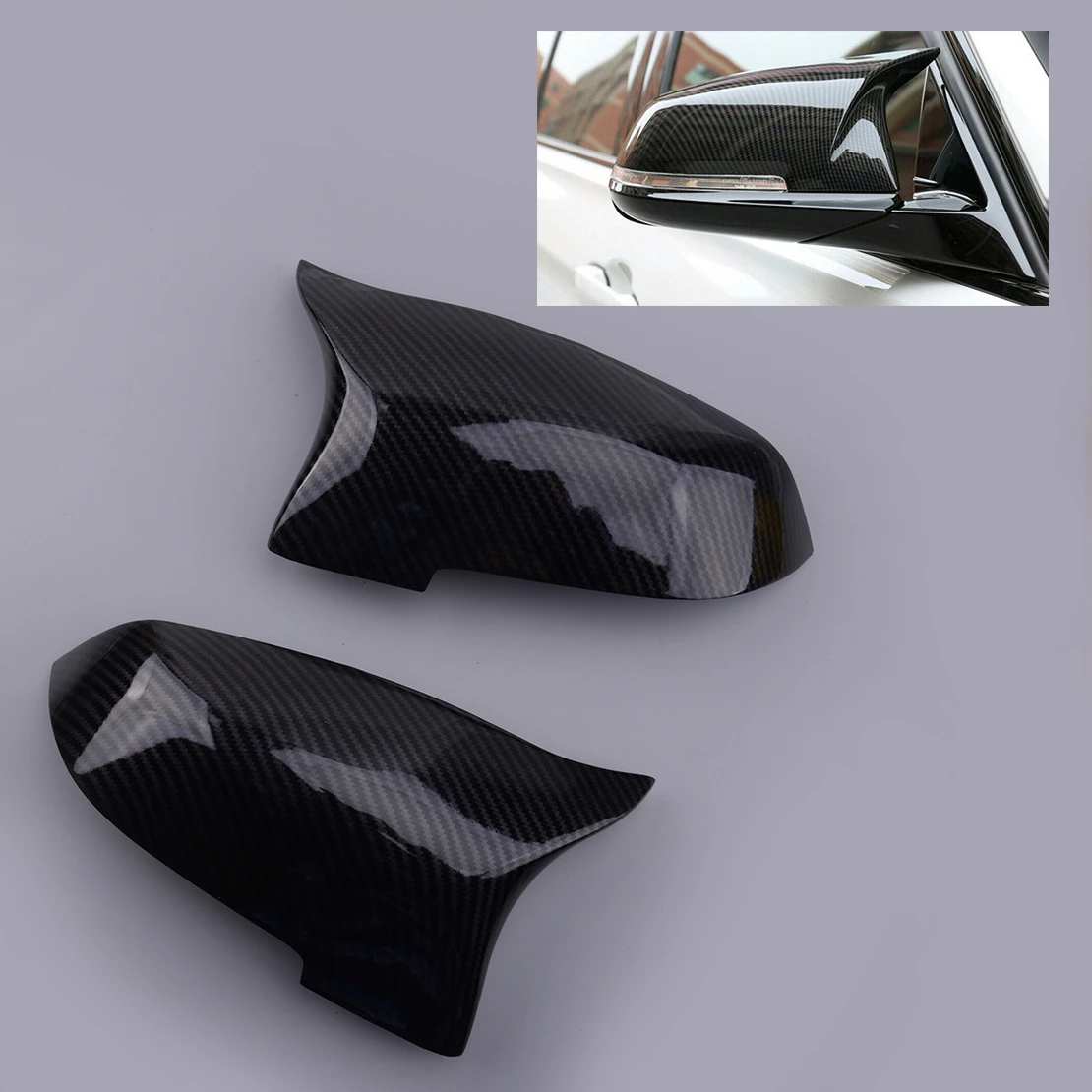 2PCS Side Mirror Cover Cap For BMW 5 6 7 Series F10 F18 F11 F06 F12 F01 Replace
