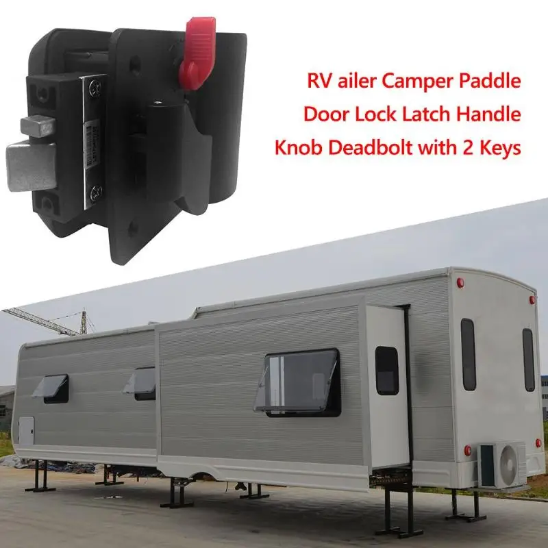 Hot Sale Entry Door Lock Classic Delicate RV Entry Door Lock Latch Handle Knob Deadbolt Keys for Camper Trailer Black