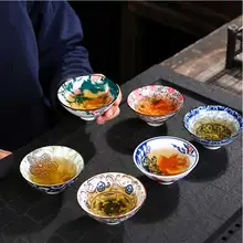 1 шт. китайская керамическая чайная чашка синий и белый фарфор подглазурь цветной кунг-фу чайная чашка домашняя офисная Кружка Чайная чаша gaiwan