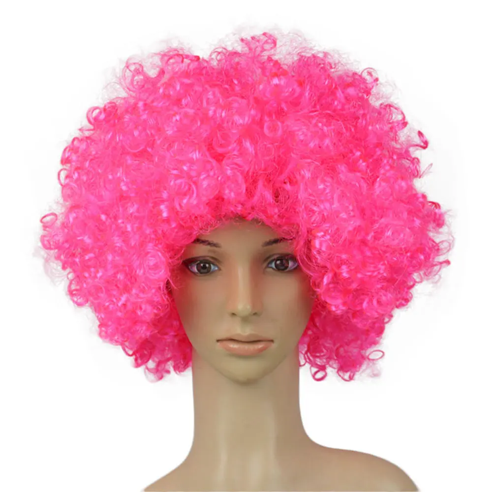 Красочные Клоун парик поклонников взрывной головы парик танцевальный бар Свадьба День рождения платье реквизит для выступления парик Хэллоуин грандиозное событие - Цвет: Rose