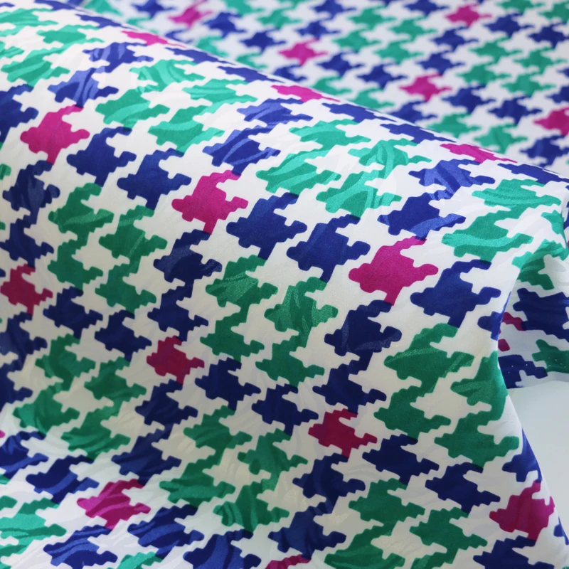 Метр мягкое качество платье рубашка ткань Хаундстут цветочный пэчворк полиэстер