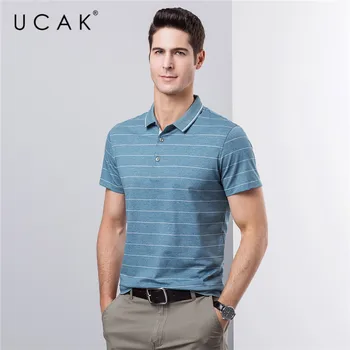

UCAK Brand Summer Short Sleeve Polo-Shirts Men's Clothes Streetwear Turn-down Collar Polo-Shirts Homme Cotton Clothing Men U5213
