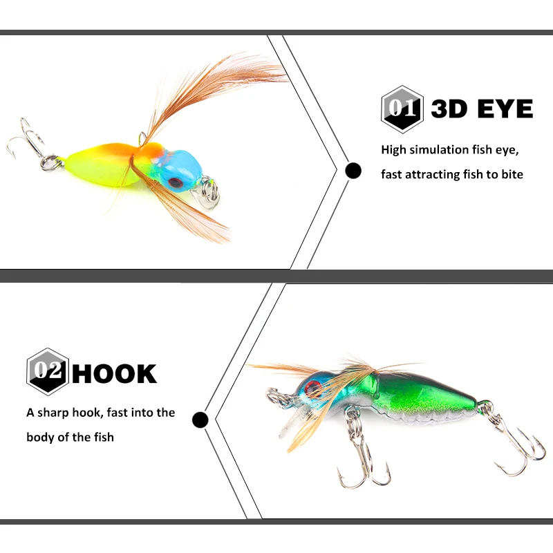 SEAPESCA Crazy Mini Crankbait против насекомых для рыбалки приманка пластиковая жесткая