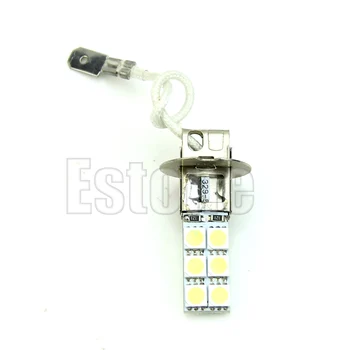 

H3 12-LED 5050 lampadina testa di SMD 12V bianco luminoso della nebbia NEW