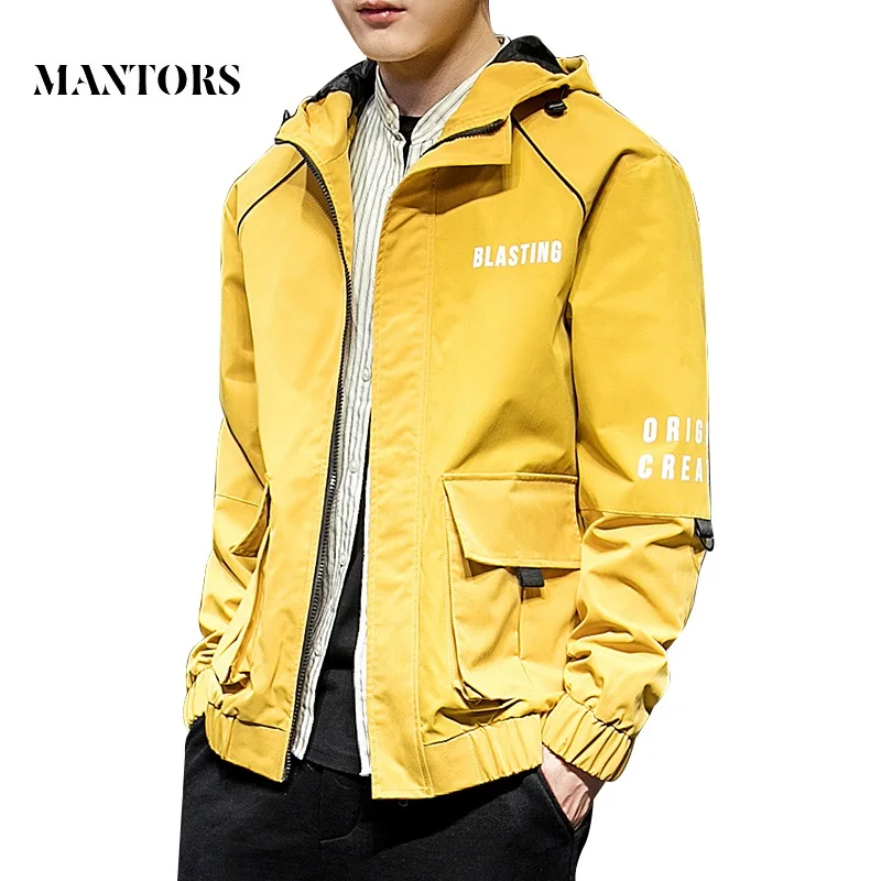 

2019 Men New Bomber Jackets Casual Solid Letter Print Fashion Mens Pilot Jacket Spring Autumn Male Zipper Pocket Baseball Coats