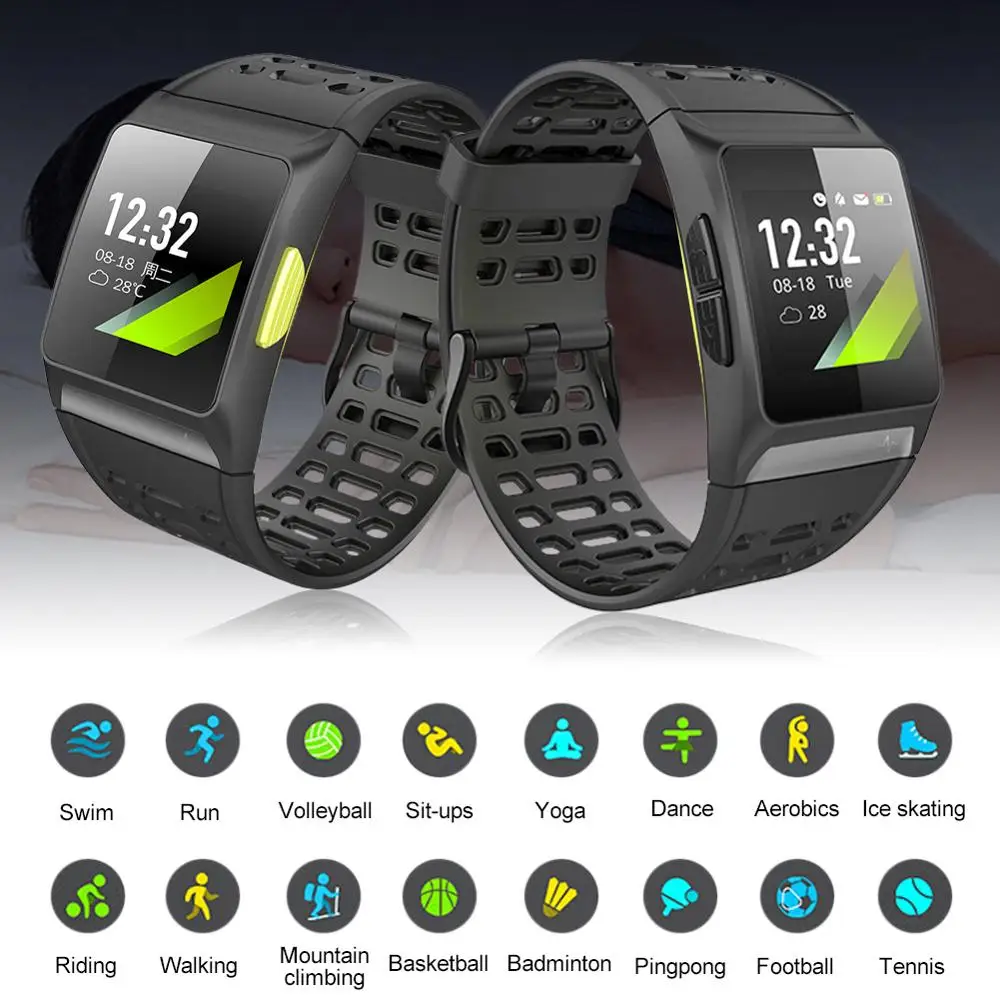 

P1 smart watch swimming GPS multi-language ECG sports heart rate bracelet fully compatible with 1.3-inch color screen 250mAh