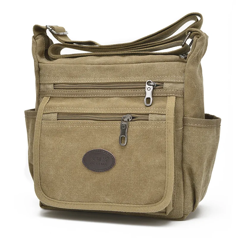 New Men's Classic Canvas Single Shoulder Messenger Bag Travel Out Bag ...