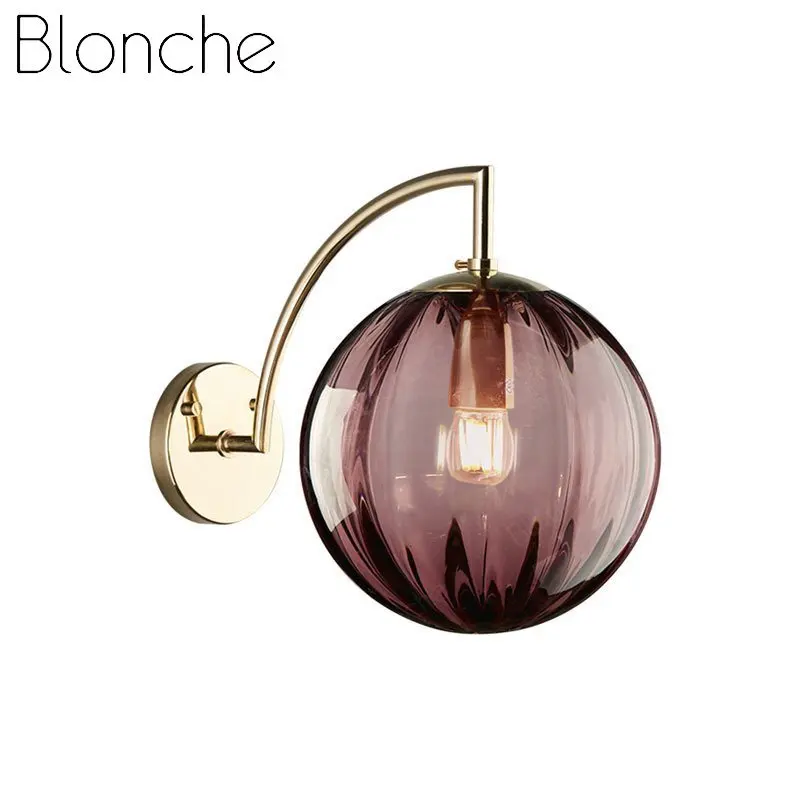 Modern Glass Ball Wall Lights Simple Led Wall Lamp Sconce for Bedroom Living Room Corridor Loft Home Decor Round Light Fixtures