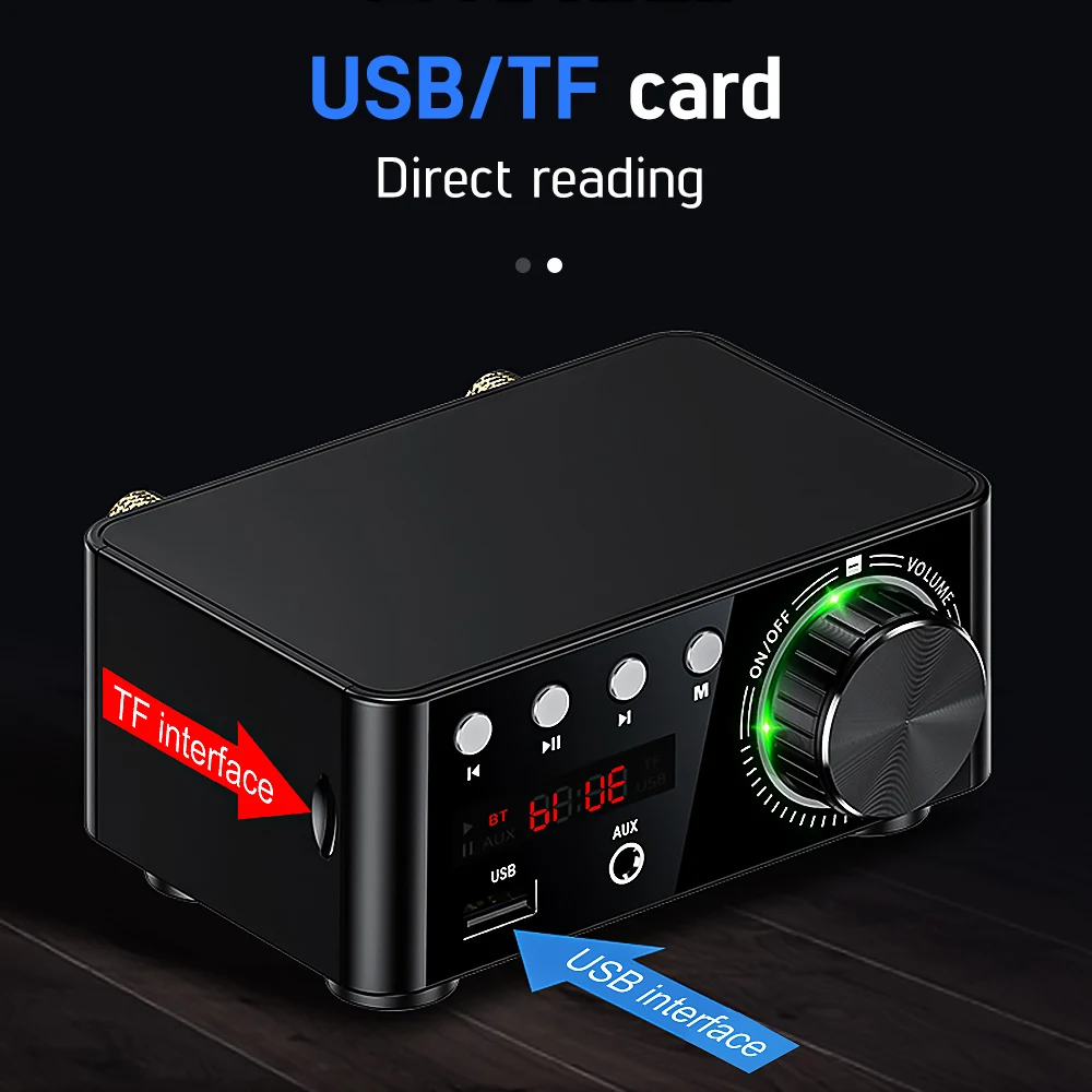 AIYIMA TPA3116 Bluetooth 5,0 HiFi усилитель звука 50Wx2 стерео цифровой усилитель мощности класса D домашний усилитель поддержка AUX TF MP3 плеер