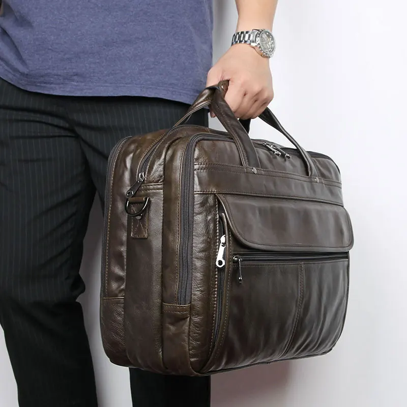 Nesitu Highend черный, кофейный, серый, натуральная кожа 15,6 '', ноутбук, офисный мужской портфель, деловые сумки-мессенджеры, портфель M7146