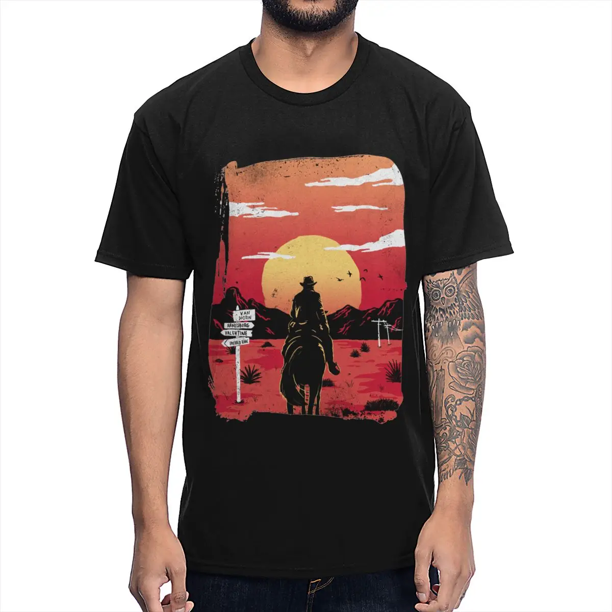 Хлопковая футболка с надписью No Name Wild WEST американский размер S-6XL круглым