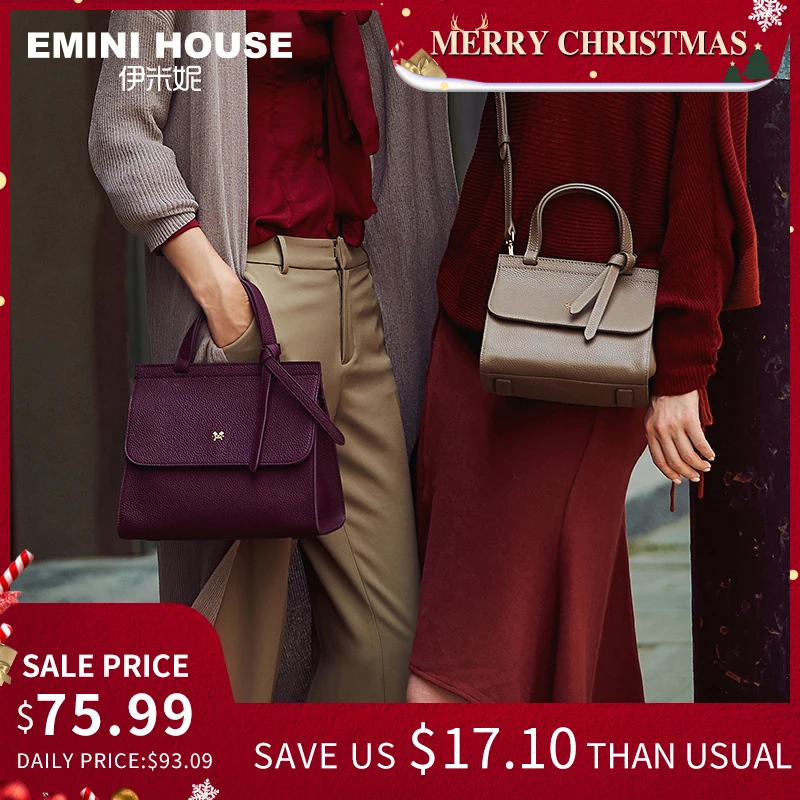 

EMINI HOUSE Bow Tie Handbag Genuine Leather Flap Bag Women Messenger Bags Luxury Handbags Women Bags Designer Shoulder Bag