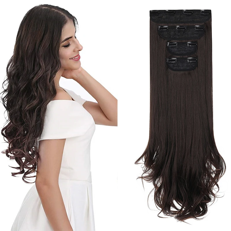 

SHANGZI 26 colors 11 clips Long Synthetic Hair Heat Resistant Hairpiece Wavy Hair Extensions Secret Invisible Hairpieces