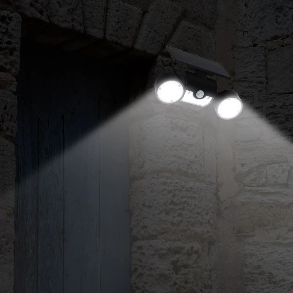 Lâmpada de Parede ao ar Ip65 à Prova Livre Solar Sensor Movimento Luzes Parede 30 Ddual Água Dupla Cabeça Pátio Garagem Frete Grátis Led Luz 4 Lâmpadas solares