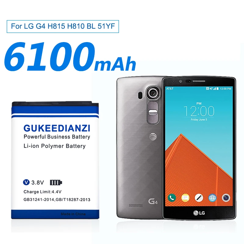 GUKEEDIANZI 6100 мАч телефон Батарея BL-51YF для LG G4 H815 H810 VS999 F500 F500S F500K F500L H81 H818 H819 BL 51YF Батарея