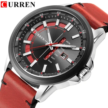 

CURREN Fashion Design Leather Strap Watches Men Top Brand Relogio Masculino 2018 New Display Calendar Quartz Wrist Watch Hodinky