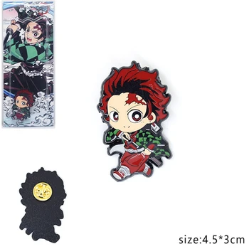 

Anime Demon Slayer: Kimetsu no Yaiba Kamado Tanjirou Cosplay Bedge Cartoon Collect Backpacks Bags Badges Button Brooch Pins
