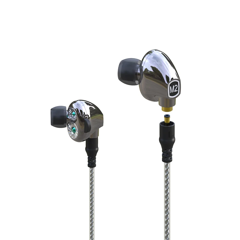 FMJ M2 BT MN Bluetooth v5 0 earphone Double Dynamic circle changeable wire true 4D for sports and music Upgrade model of M2