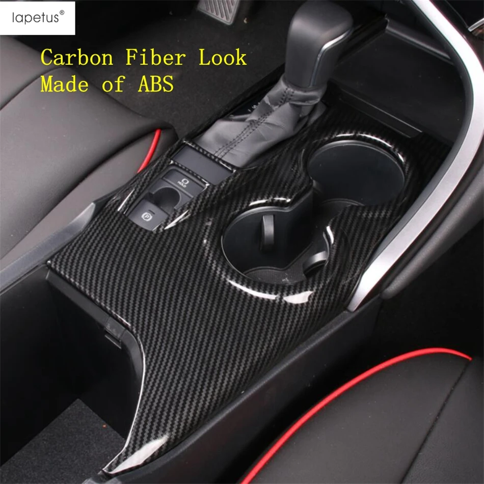 Red Carbon Fiber Car Gear Shift Box Panel Cover Trim For Toyota Camry 2018-2020