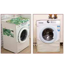 Льняное покрытие для стиральной машины с принтом листьев леса Пылезащитная ткань водонепроницаемый защитный рукав для пульсатора стиральная машина