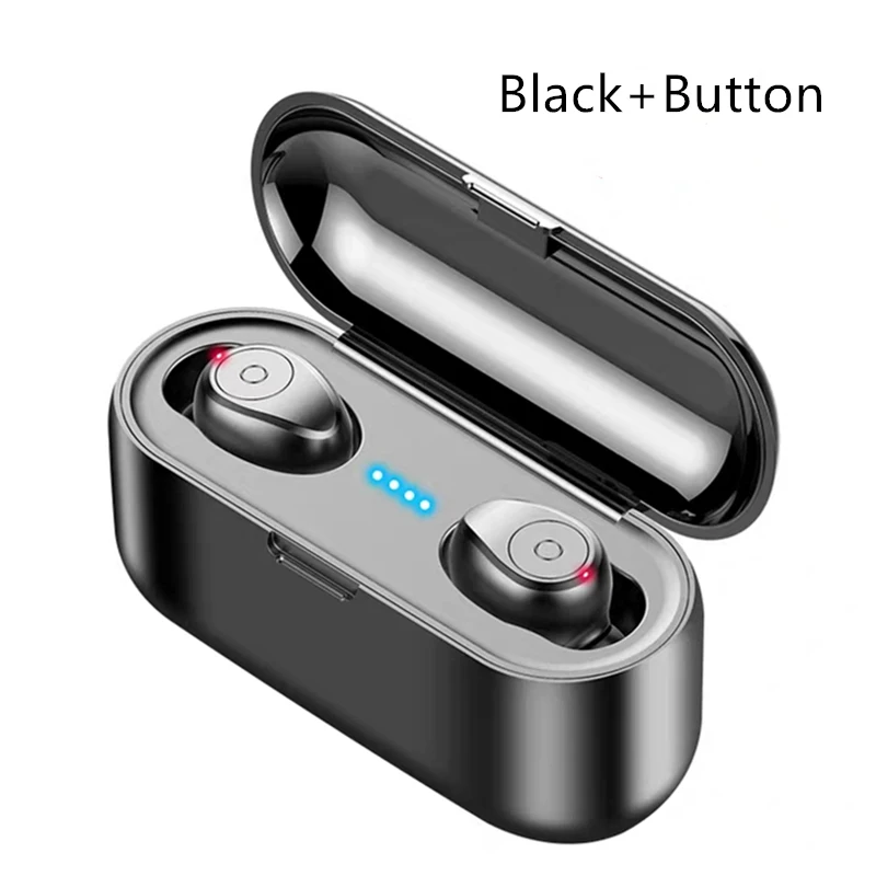 F9 TWS наушники беспроводные Bluetooth V5.0 наушники светодиодный дисплей 1200ма внешний аккумулятор водонепроницаемый 5D стерео гарнитура с микрофоном - Цвет: Style B