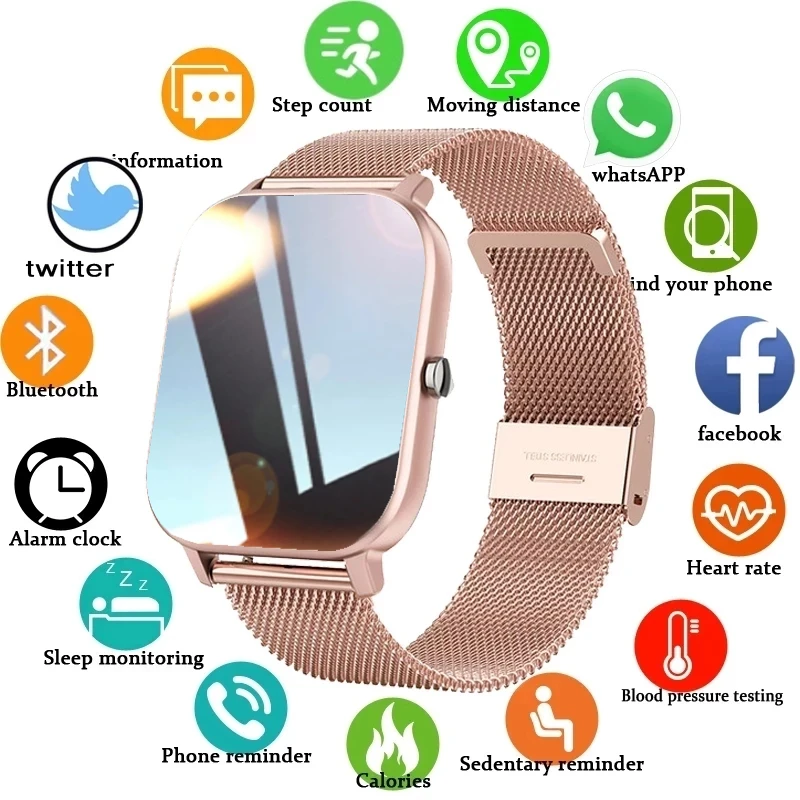 LIGE Fashion Smart Watch Women Sports Fitness Heart Rate Blood Pressure Monitor Multifunctional Lady Watch Waterproof Smartwatch