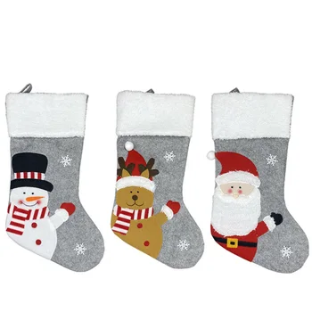 

3pcs Decorative Creative Portable Lovely Beautiful Hanging Ornament Gift Bag Candy Bags Christmas Socks