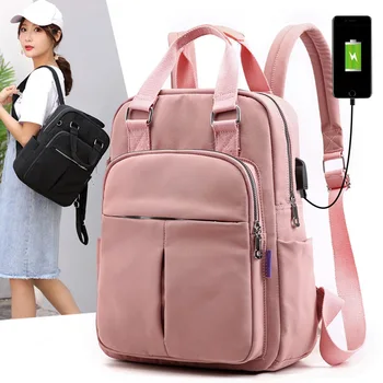 

Women Fashion Backpack Large Capacity Laptop Casual Bag Rucksack with USB Charging Port hh88