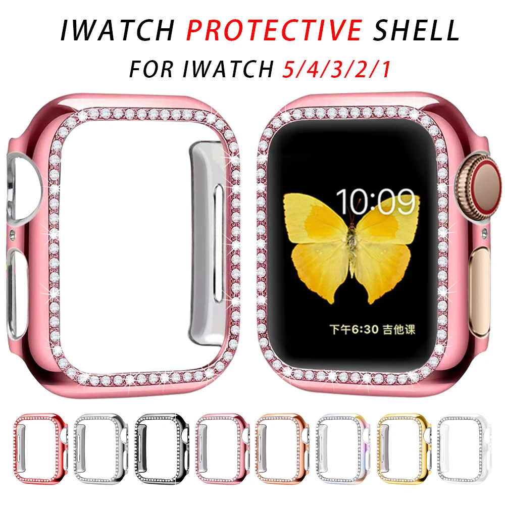 

Duoteng Watch Cover Case For Apple Watch series 5 4 3 2 1 Band PC Case 42mm 38m 40mm 44mm Diamond-encrusted PC Protective Cover
