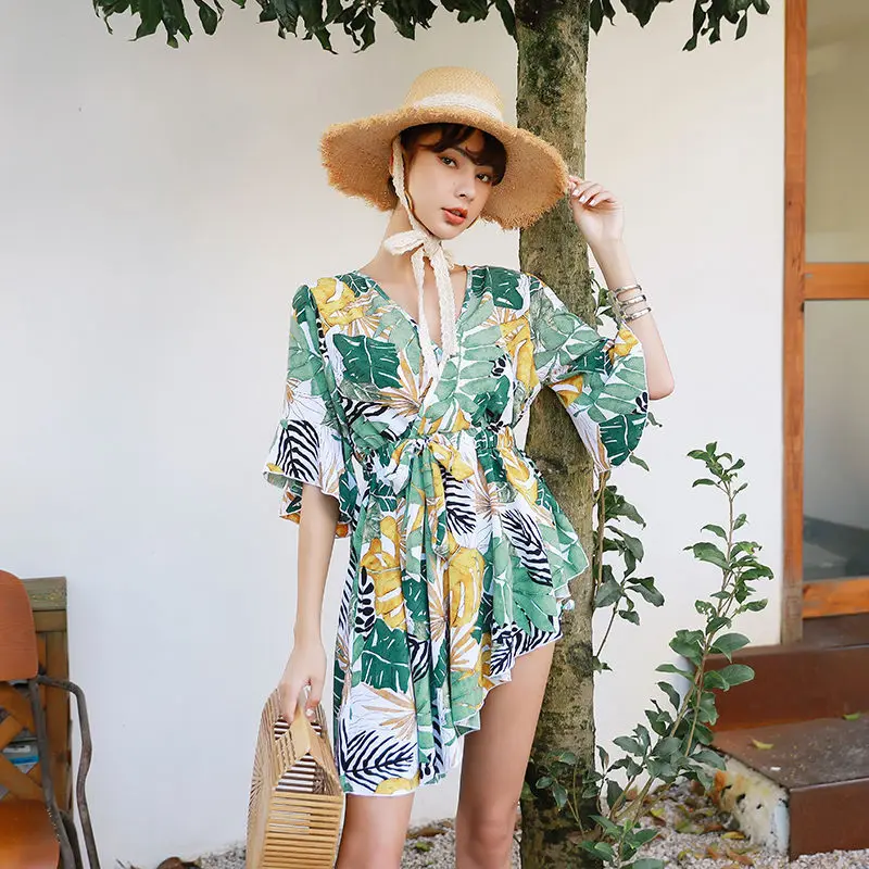 

New Style Dress Blouse Belly Covering Slimming Split Type Three-piece Set Bikini Bathing Suit