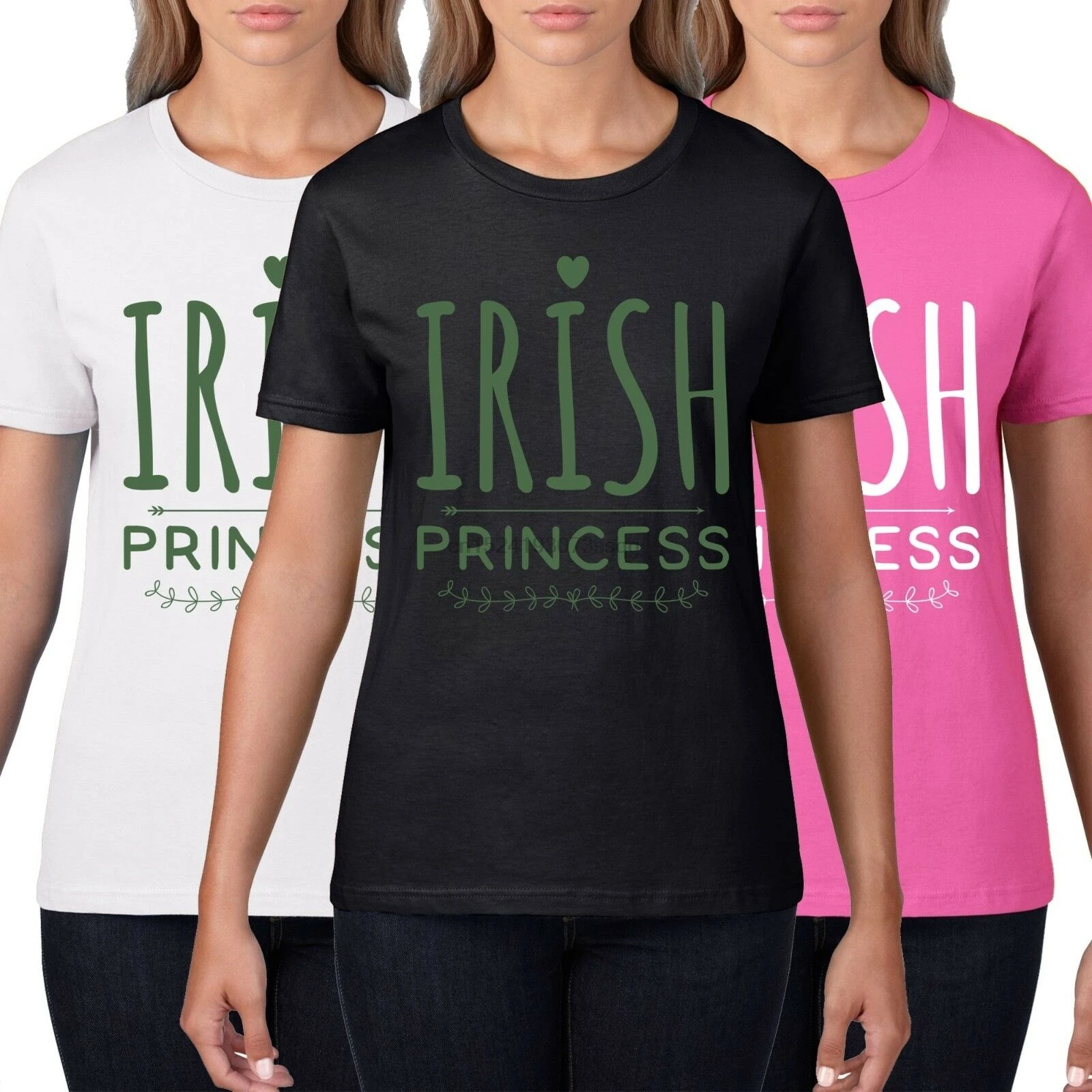 Irish Princess Womens St Patricks Day T-Shirt Cute Queen Top Tee Ireland P27 | Мужская одежда